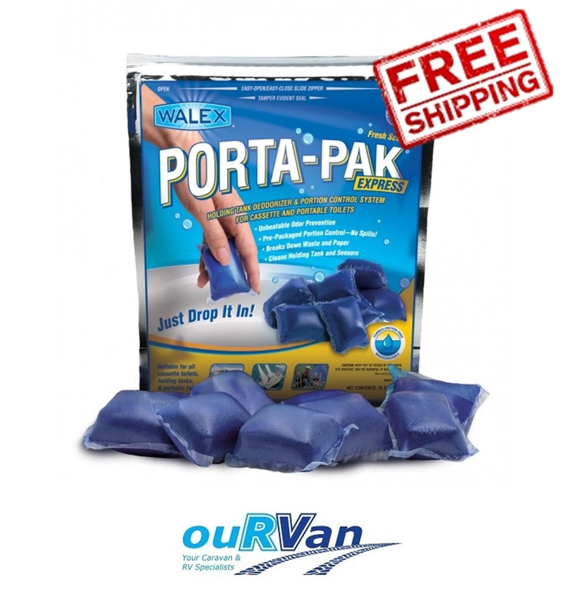 WALEX PORTA-PAK DROP IN 15 SACHET CARAVAN BLUE TOILET CHEMICAL 040873 4 WALEX PORTA-PAK DROP IN 15 SACHET CARAVAN BLUE TOILET CHEMICAL 040873 - Image 2