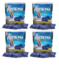 4 X WALEX PORTA-PAK DROP IN 15 SACHET CARAVAN BLUE TOILET CHEMICAL 040873