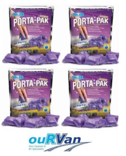 4 X WALEX PORTA-PAK DROP IN 15 SACHET CARAVAN LAVENDER TOILET CHEMICAL 042688