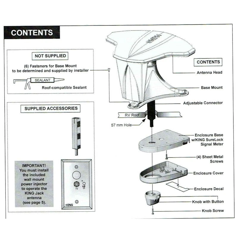 KING JACK ROOF MOUNT ANTENNA DTV BLACK 044398 5 KING JACK ROOF MOUNT ANTENNA DTV BLACK 044398 - Image 3