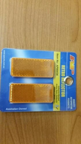AP AUTO LAMPS AMBER ORANGE REFLECTOR PAIR AP80036 STICK ON CARAVAN TRAILER RETRO 4 AP AUTO LAMPS AMBER ORANGE REFLECTOR PAIR AP80036 STICK ON CARAVAN TRAILER RETRO - Image 2