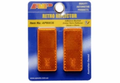 AP AUTO LAMPS AMBER ORANGE REFLECTOR PAIR AP80036 STICK ON CARAVAN TRAILER RETRO