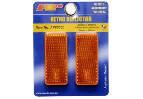 AP AUTO LAMPS AMBER ORANGE REFLECTOR PAIR AP80036 STICK ON CARAVAN TRAILER RETRO 3 AP AUTO LAMPS AMBER ORANGE REFLECTOR PAIR AP80036 STICK ON CARAVAN TRAILER RETRO