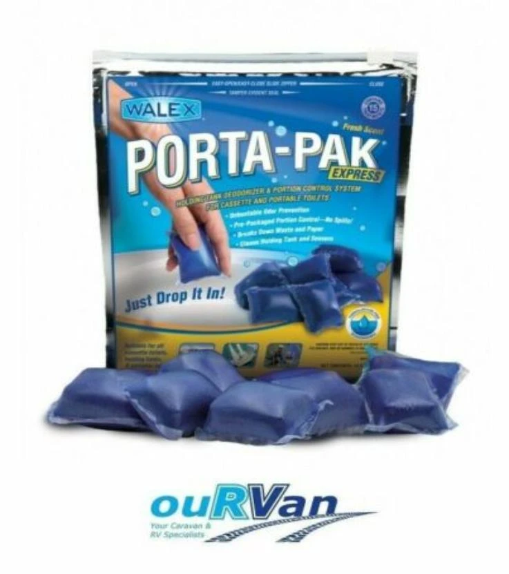 WALEX PORTA-PAK DROP IN 15 SACHET CARAVAN BLUE TOILET CHEMICAL 040873 3 WALEX PORTA-PAK DROP IN 15 SACHET CARAVAN BLUE TOILET CHEMICAL 040873