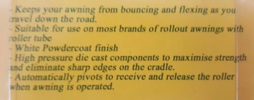 AUSSIE TRAVELLER ATRV TRAVELLING AWNING SUPPORT CRADLE MODEL WHITE MMIX 2700000000000 9 AUSSIE TRAVELLER ATRV TRAVELLING AWNING SUPPORT CRADLE MODEL WHITE MMIX 2700000000000 - Image 7