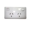 CMS DOUBLE WHITE 10AMP POWER OUTLET W/20AMP INSTALL COUPLERS. J16.2NW