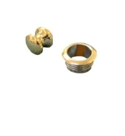 COAST 16MM PUSH BUTTON & ROSETTE PYRITE GOLD 600-00516 CARAVAN CUPBOARD RV