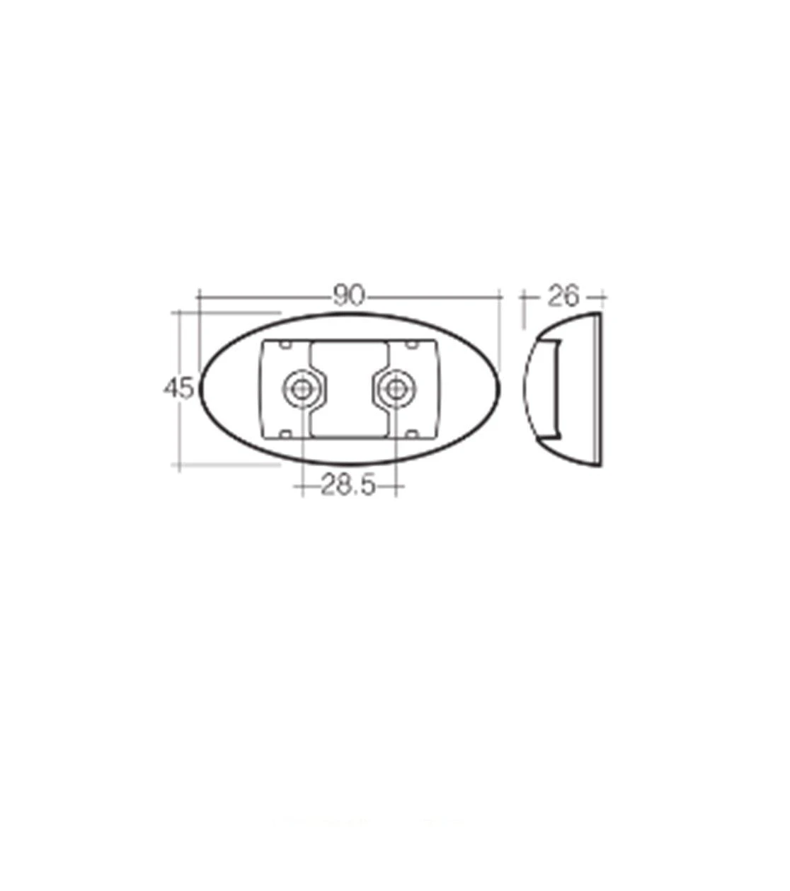NARVA 10–33 VOLT MODEL 14 L.E.D SIDE MARKER LAMP (RED/AMBER) WHITE HOUSING Part No. 91404WBL 4 NARVA 10–33 VOLT MODEL 14 L.E.D SIDE MARKER LAMP (RED/AMBER) WHITE HOUSING Part No. 91404WBL - Image 2