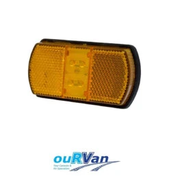 WHITEVISION SM8ALED SERIES 9-33V AMBER LED SIDE CLEARANCE LAMP (BLACK BACKING)